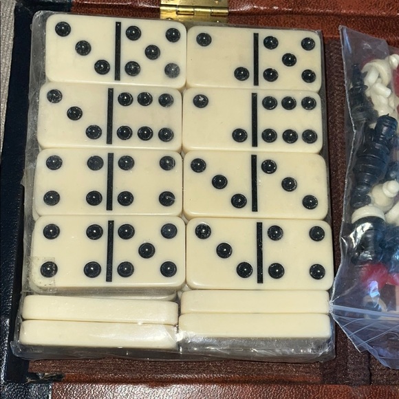 Black and White Board Game Set with Chess Checkers and Backgammon - Picture 10 of 11